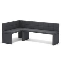 ECKBANK links MELVIN Kunstleder, 142/196 cm Dunkelgrau - Dunkelgrau, Holz/Kunststoff (142/196cm) - Idohome