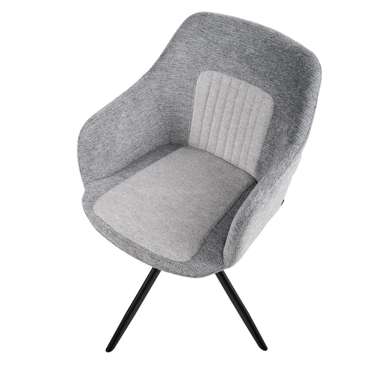ESSZIMMERSTUHL 2er Set drehbar Stoff Grau Likely - Hellgrau, Textil (56/85/71cm) - Beliani