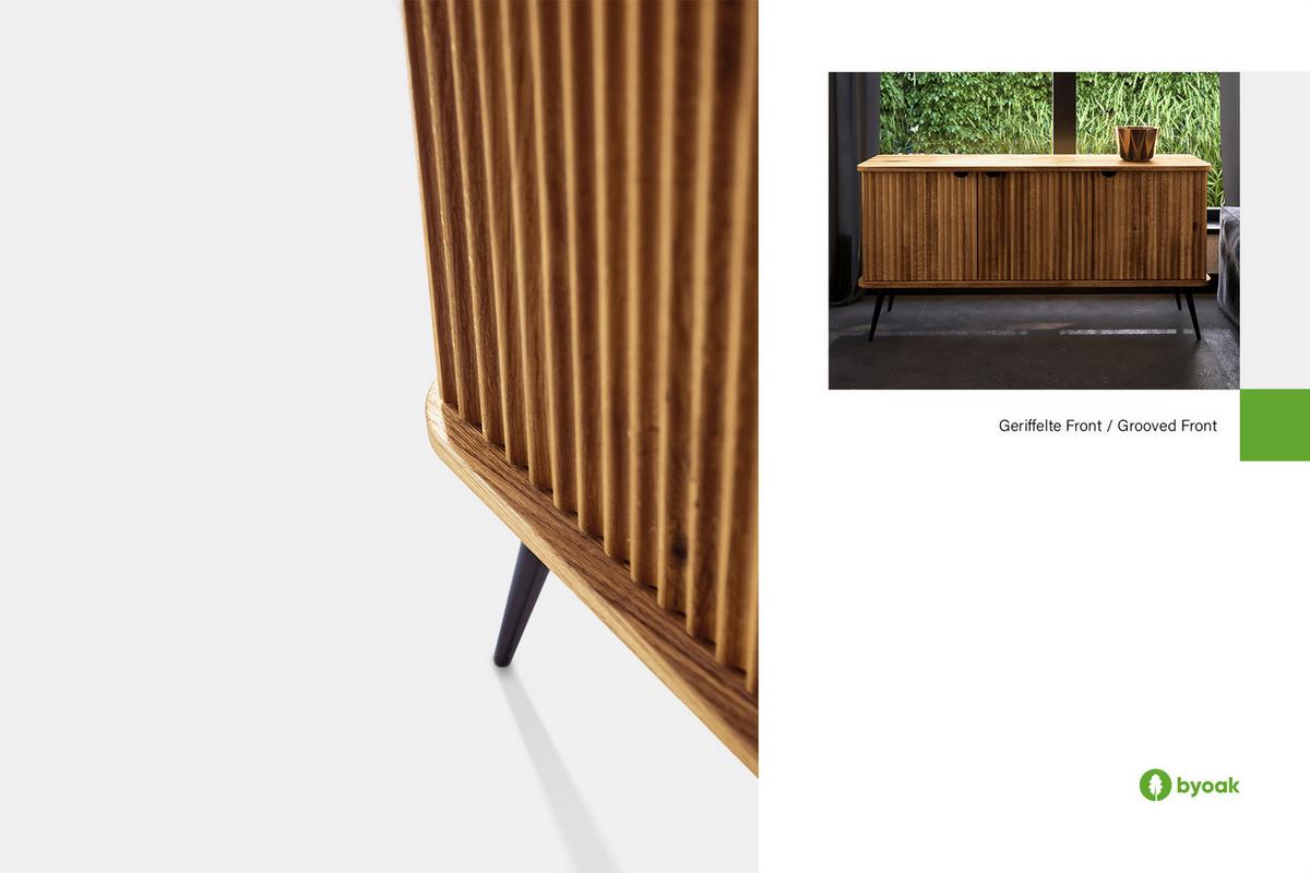 KOMMODE LINA - Wildeiche, Holz (144/72/46cm) - byoak