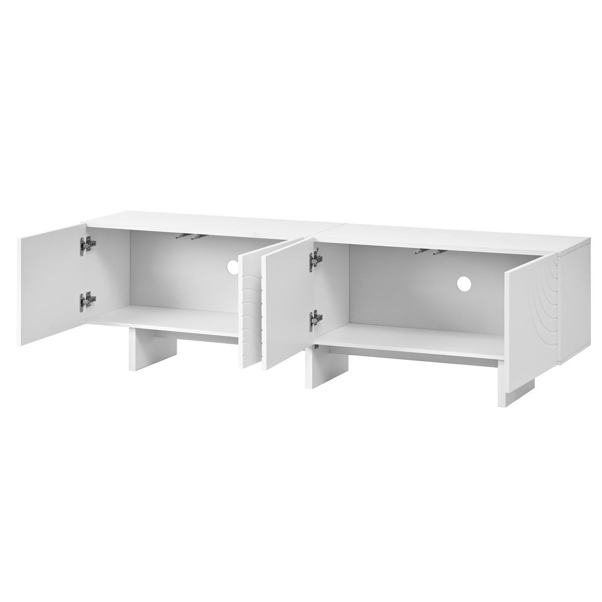 LOWBOARD Weiß 170cm, 4 Türen mit Bogenmuster - Weiß, Holzwerkstoff (170/50/35cm) - Urban Meuble