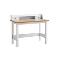 SCHREIBTISCH GENUA, MDF, Natur-Weiß, 106 x 53 x 90 cm - Weiß, Holzwerkstoff/Metall (53/106/90cm) - KADIMA DESIGN