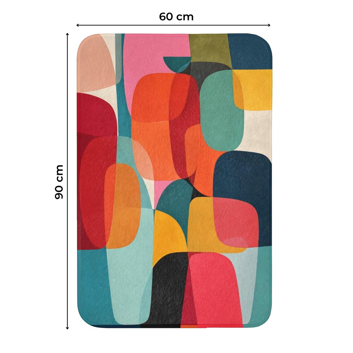 WC-VORLEGER Formen - Bunt - Abstrakt - Flugzeuge Toilettenvorleger 60x90 cm - Multicolor, Textil (60/1cm) - OnlyWow
