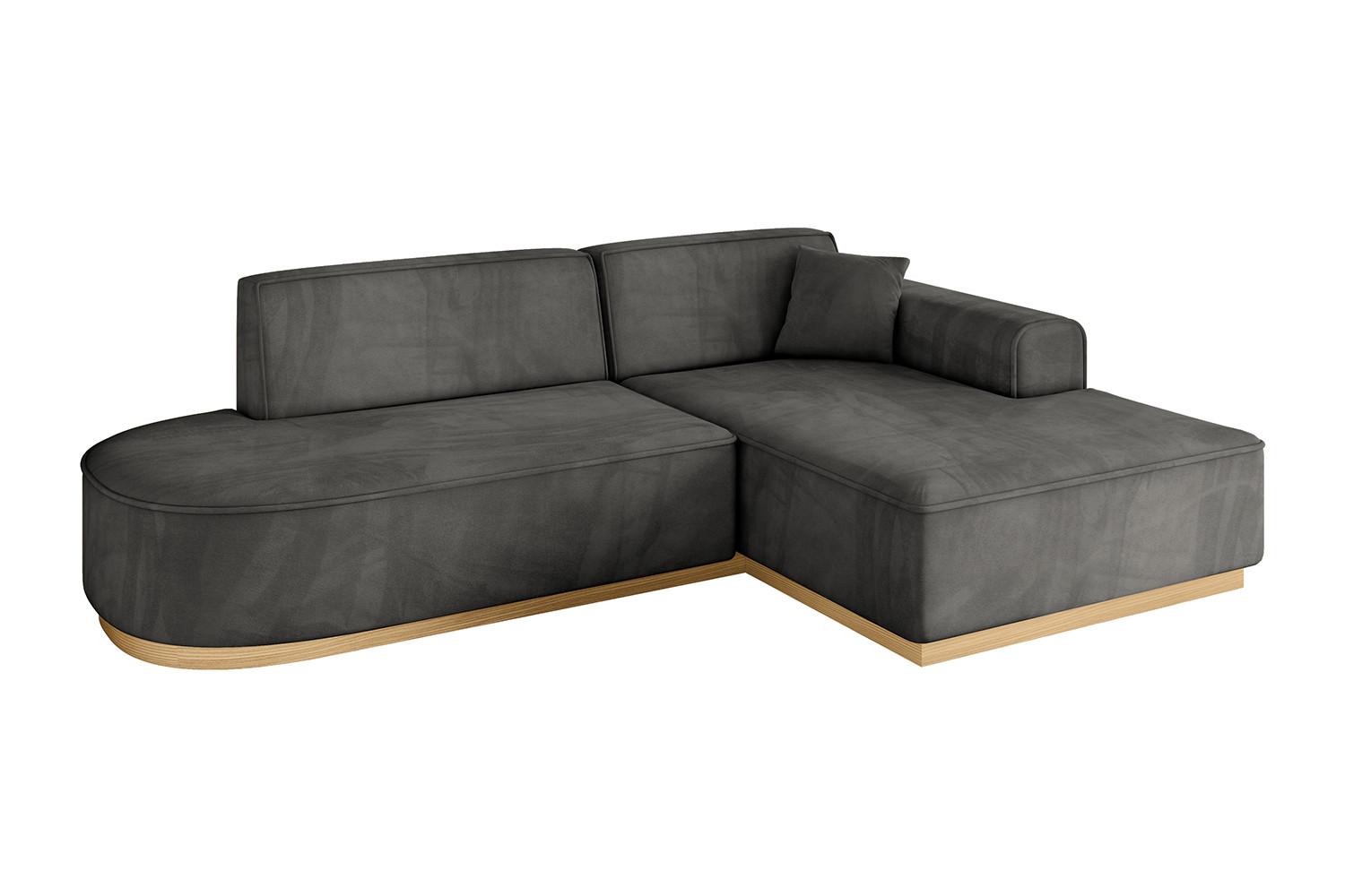 ECKSOFA Ottomane Rechts IREA-L1-v2 - 232x165x80 cm Ecru - Anthrazit, Holzwerkstoff/Textil (232/165cm) - ALTDECOR