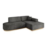 ECKSOFA Ottomane Rechts IREA-L1-v2 - 232x165x80 cm Ecru - Anthrazit, Holzwerkstoff/Textil (232/165cm) - ALTDECOR