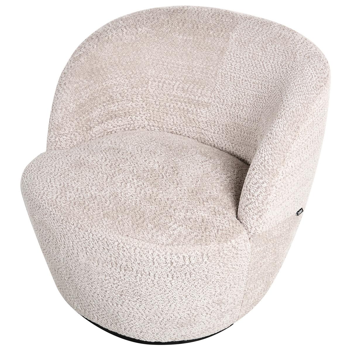 DREHSESSEL Chenillegewebe Beige Kuolpa - Beige, Textil (67/69/75cm) - Beliani