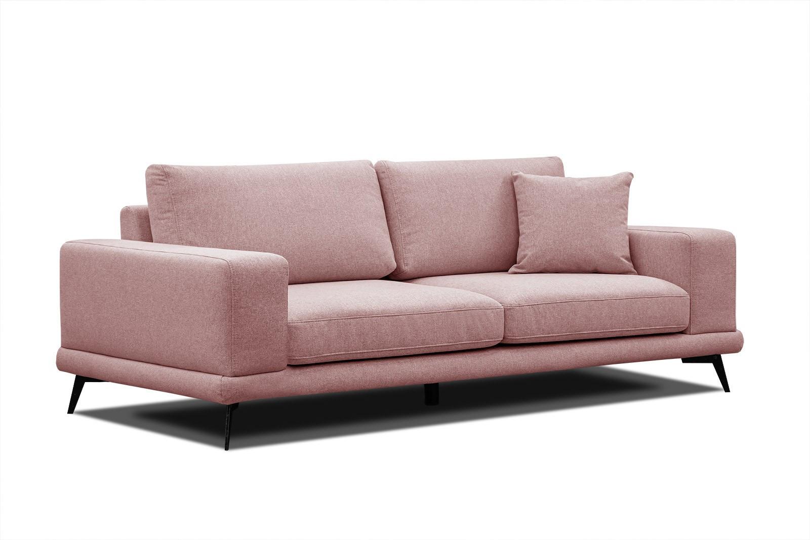 SOFA MEDIOLANE 3-Sitzer, hellrot - Hellrot, Holzwerkstoff/Textil (233/87/96cm) - Wozimo