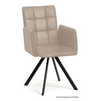 ARMLEHNSTUHL (8er-Set) Dayle 52x91x60 Schwarz/Natur - Schwarz/Naturfarben, Kunststoff (60/91/52cm) - 58aufmkessel