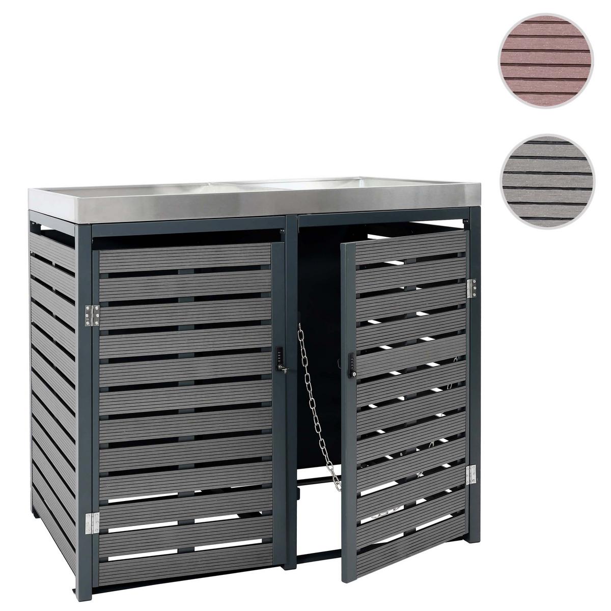 MÜLLTONNENVERKLEIDUNG Teak Dekor - Teakfarben, Metall (134/124/84cm) - MCW