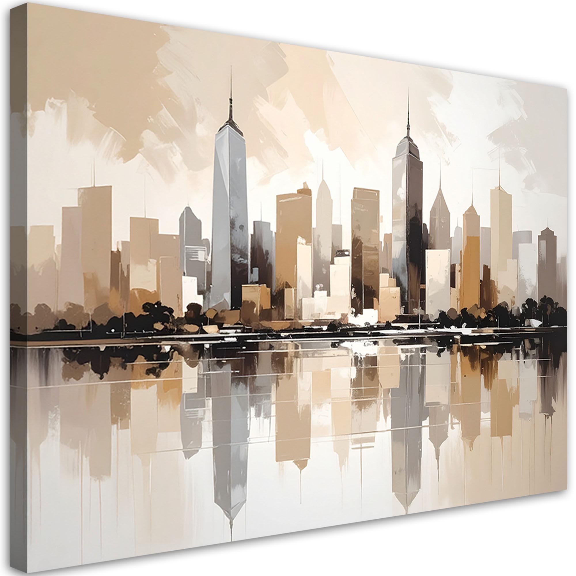 LEINWANDBILD Städte & Architektur 90x60cm - Beige, Textil (90/60cm) - Feeby