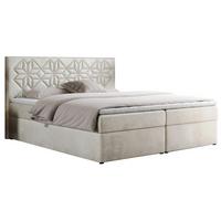 BOXBETT LEILA 140/200 Beige Velvet - H3 - Beige, Holz/Textil (140/200cm) - MKS
