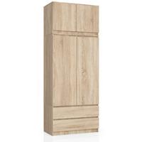 KLEIDERSCHRANK Eiche Sonoma 234/90/51 - Sonoma Eiche, Holzwerkstoff (90/234/51cm) - RAUMHIRSCH FURNITURE