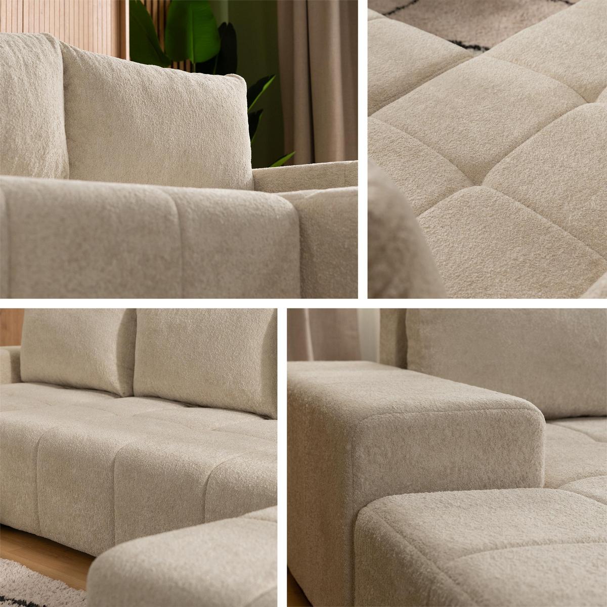 WOHNLANDSCHAFT Tonseo U - Schwarz/Cappuccino, Holz/Kunststoff (344/78/173cm) - MIRJAN24