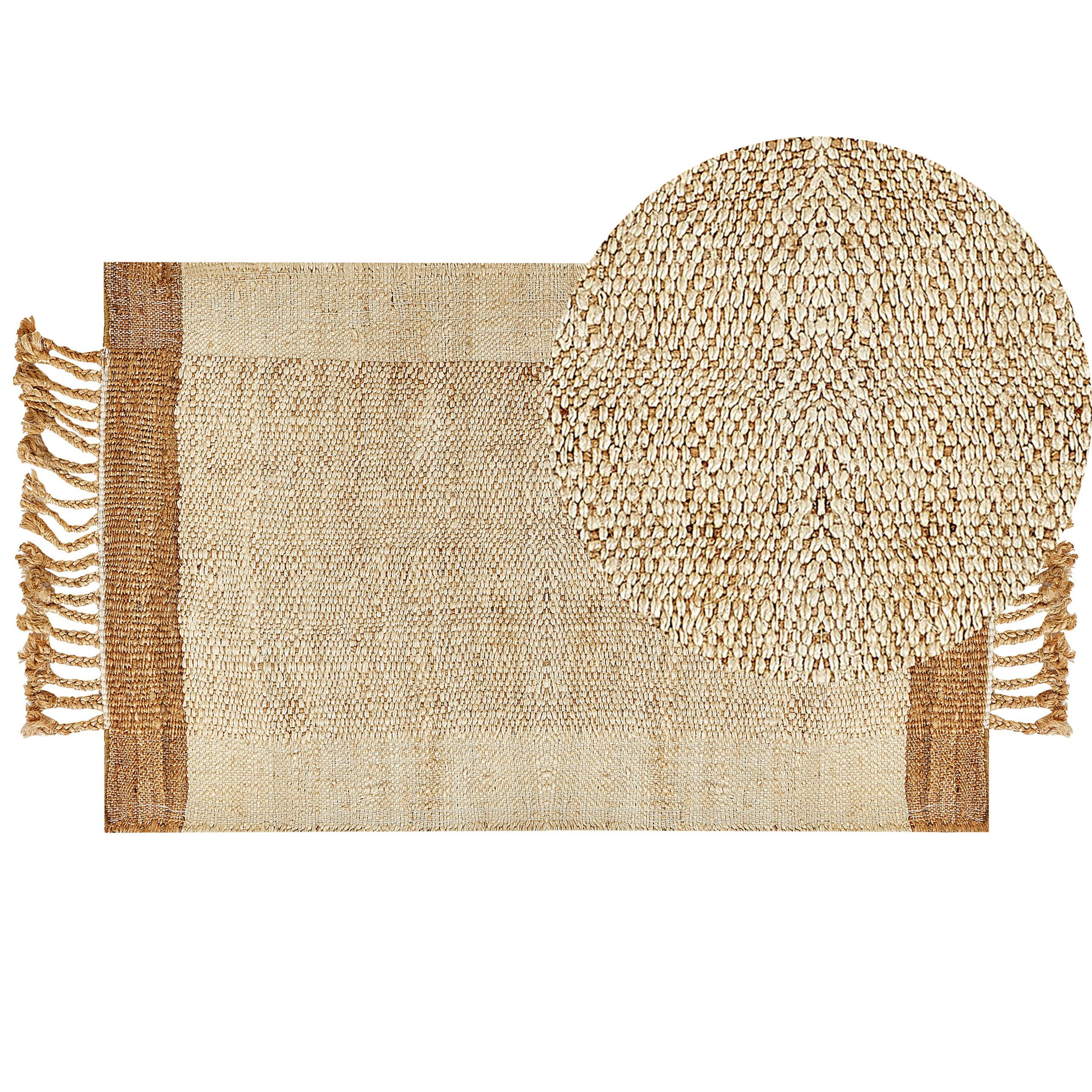 TEPPICH geflochten Dedemli 150/80 cm - Beige, Naturmaterialien (80/150cm) - Beliani