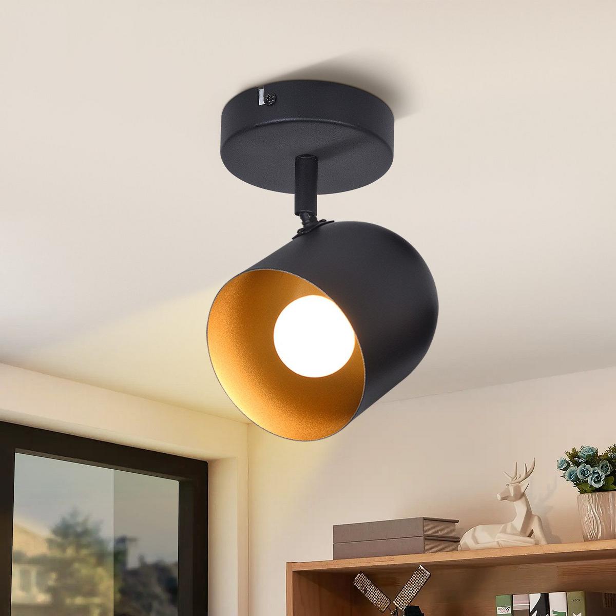 DECKENSTRAHLER Gera 1-flammig 10/10/21 cm - Schwarz, Metall (10/10/21cm) - Nettlife