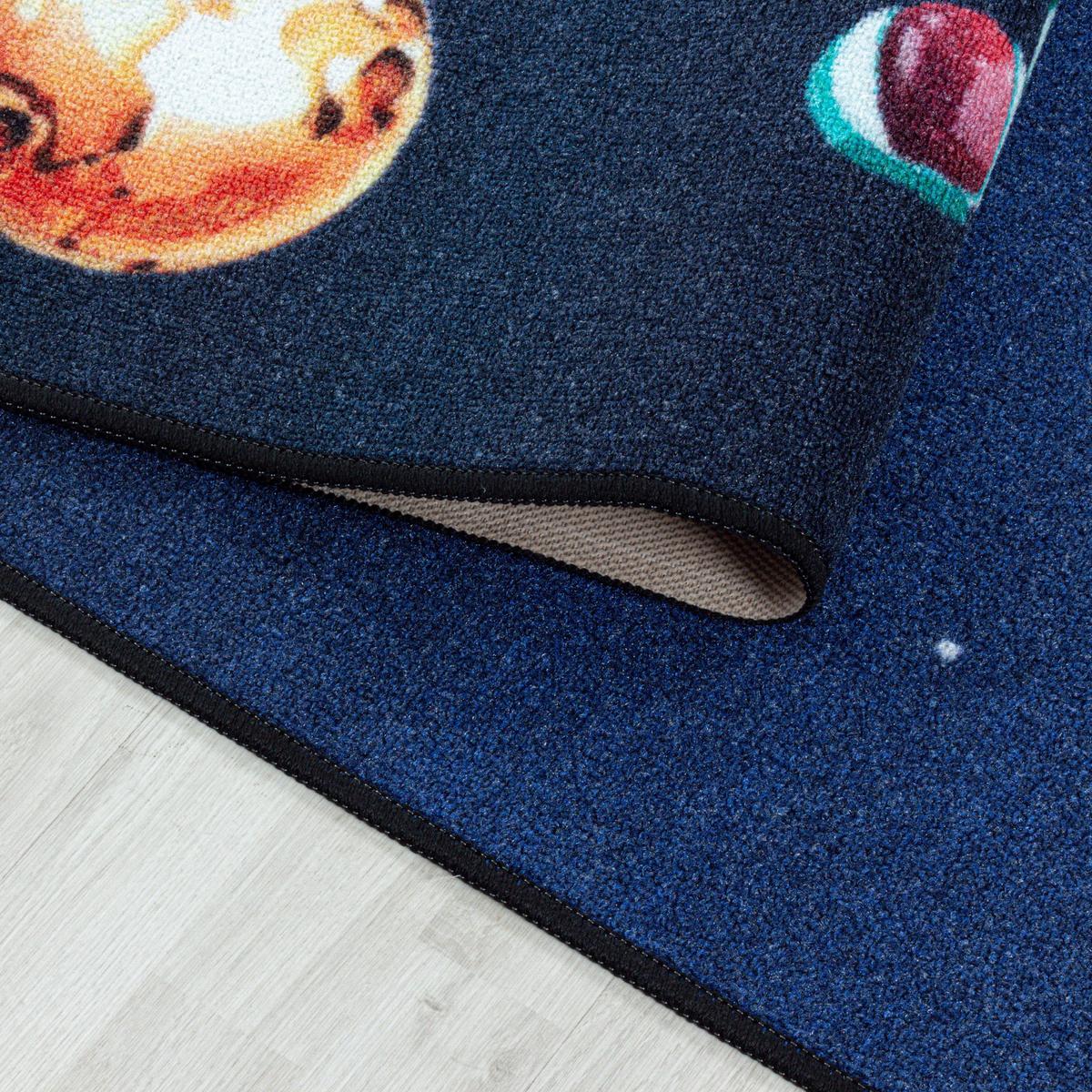 KINDERTEPPICH TRAUN, mit Weltraum-Motiv, Marineblau, 160 x 230 cm - Blau, Textil (230/160cm) - KADIMA DESIGN