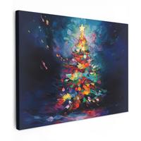 LEINWANDBILD Weihnachtsbaum - Weihnachten - Abstrakt - Farbenfroh Wandbild 40x30 cm - Multicolor, Textil (40/30cm) - MuchoWow