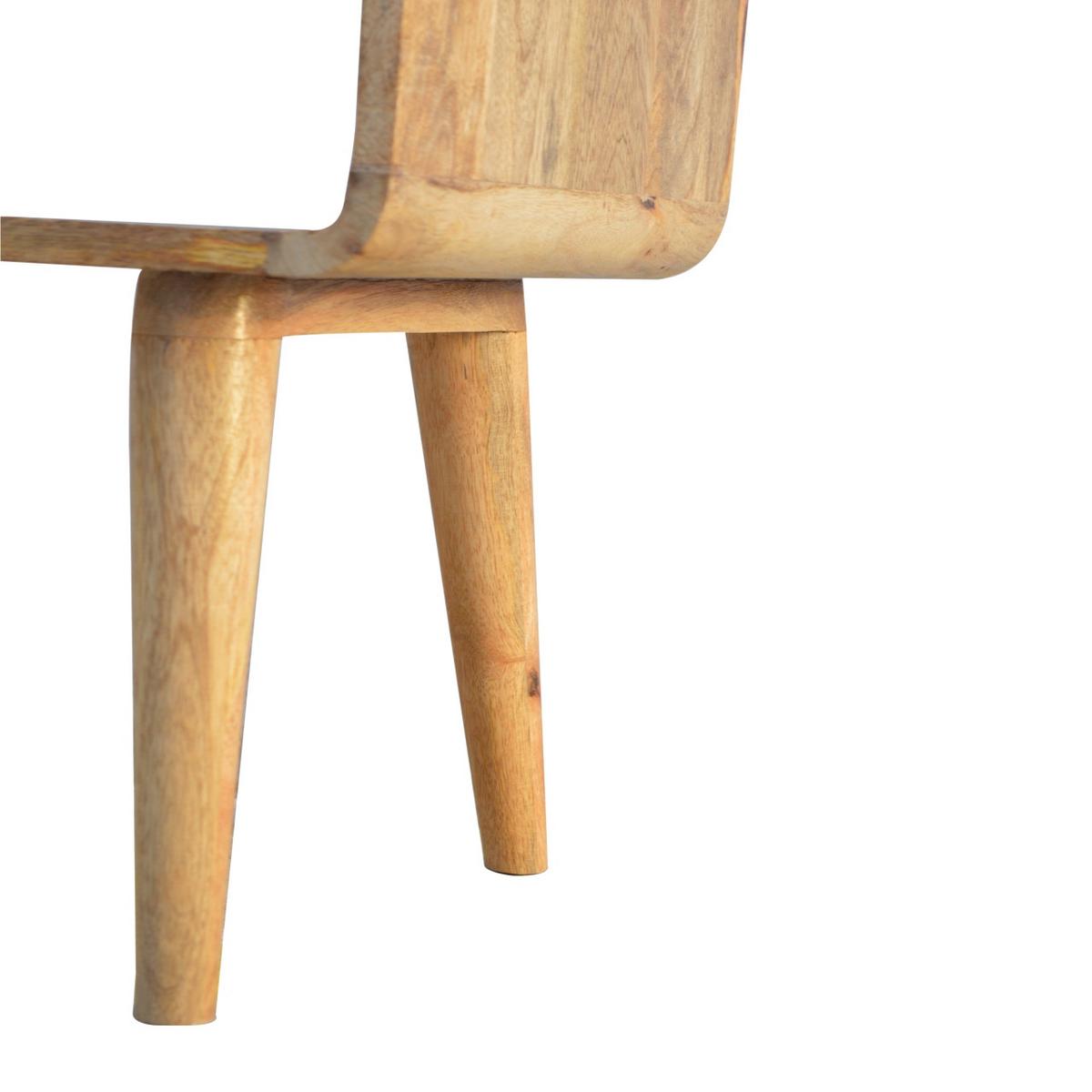 NACHTTISCH mit freiem Fach, Nordische Beine, Beige - Messingfarben/Braun, Holz/Metall (45/50/35cm) - Artisan Furniture
