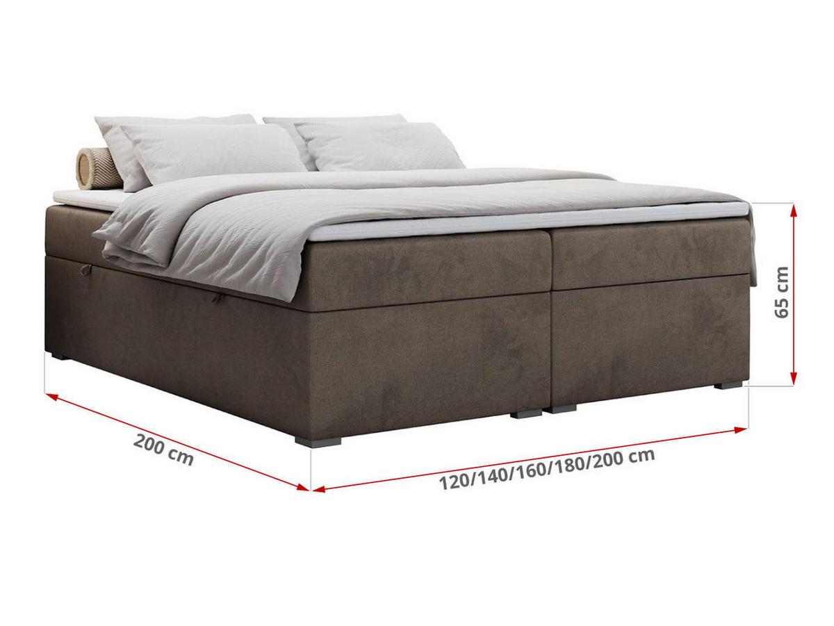 BOXBETT BESS 200/200 Braun Velvet - H4 - Braun, Holz/Textil (200/200cm) - MKS