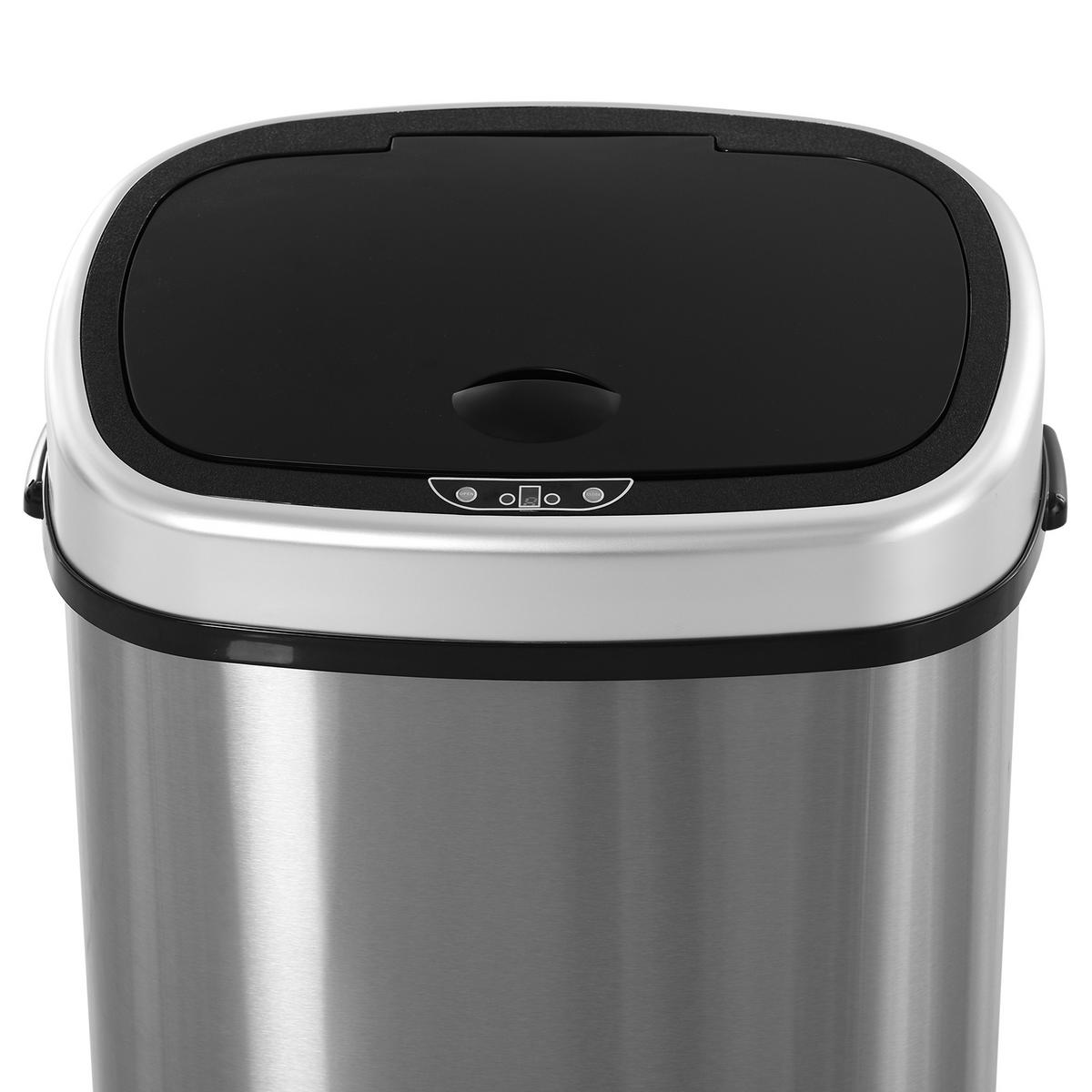 AUTOMATIK Mülleimer Abfalleimer mit Infrarotsensor Küche Silber 58L / 48L - Silberfarben, Metall (28.9/68/40.9cm) - HOMCOM