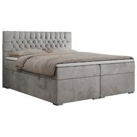 BOXBETT PERA 120/200 Hellgrau Velvet - H4 - Hellgrau, Holz/Textil (120/200cm) - MKS