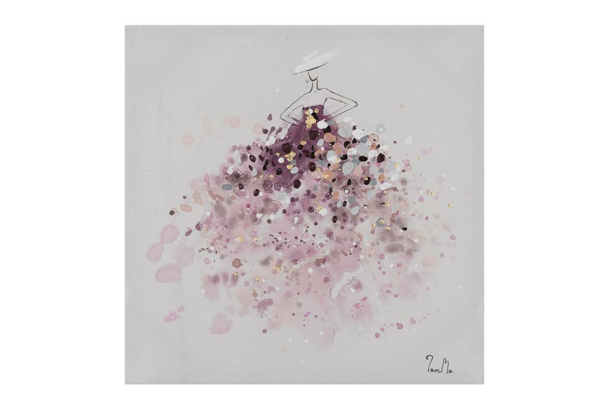 ACRYLBILD HANDGEMALT 60/60 cm - Pink, Holz/Textil (60/60cm) - KUNSTLOFT