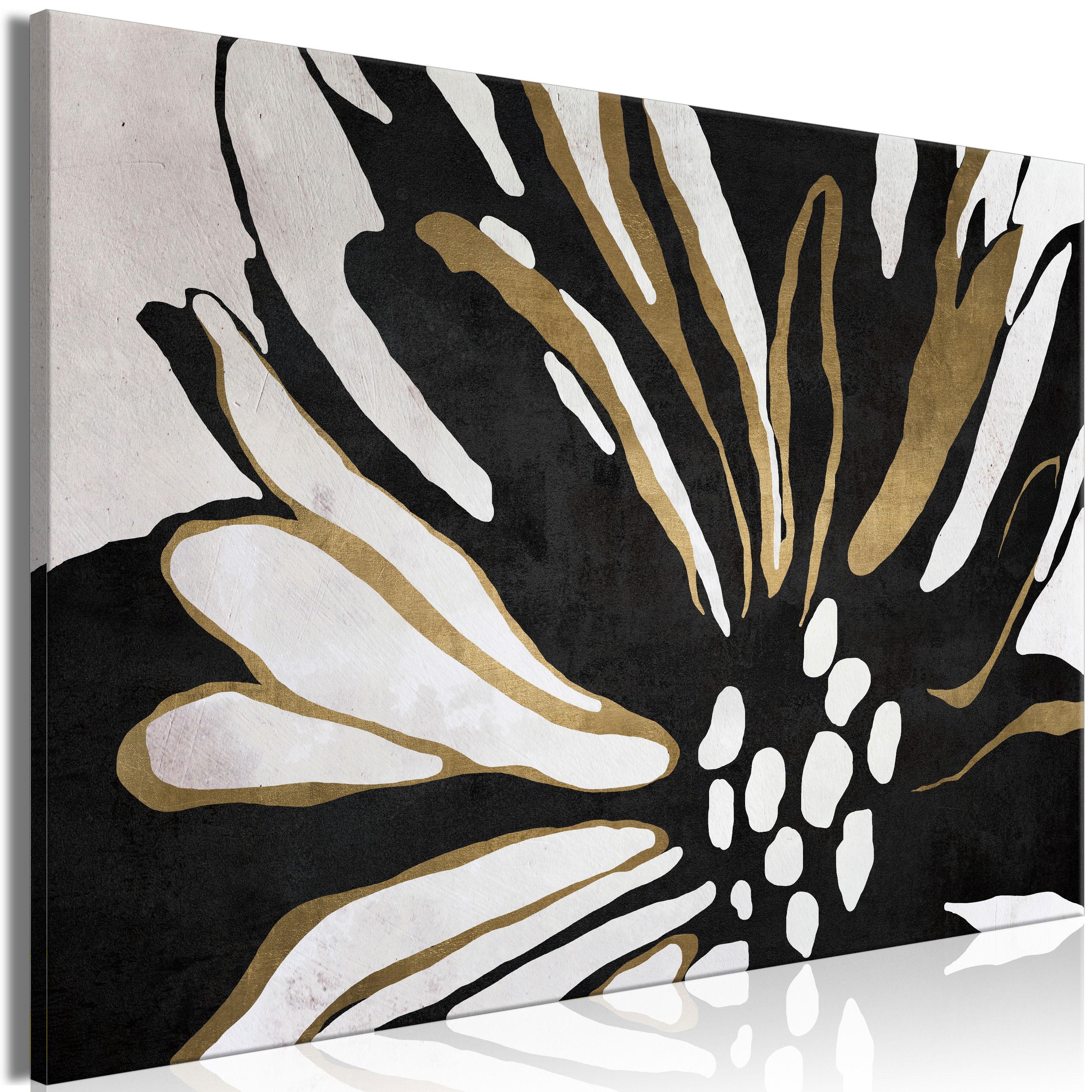 KUNSTDRUCK Schwarz-Weiß 90/60 cm - Goldfarben/Schwarz, Textil (90/60cm) - KUNSTLOFT