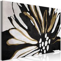 KUNSTDRUCK Schwarz-Weiß 60/40 cm - Goldfarben/Schwarz, Textil (60/40cm) - KUNSTLOFT