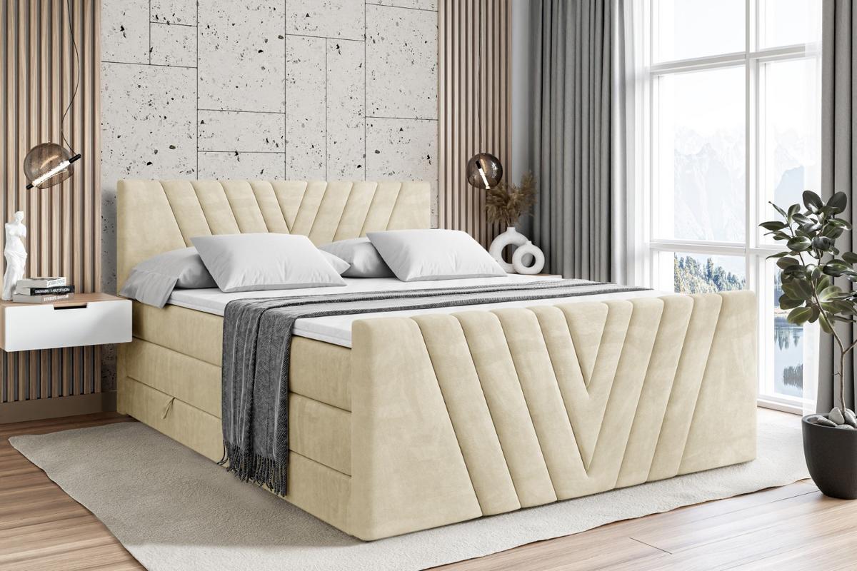 BOXSPRINGBETT ERNINA-Z KING - 140x200 - H3/H4 - Beige - Beige, Holzwerkstoff (140/200cm) - ALTDECOR