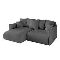 ECKSOFA Ottomane links ONESK-L 216x177x72 Dunkelgrau Cord - Dunkelgrau, Holzwerkstoff/Kunststoff (216/177cm) - ALTDECOR
