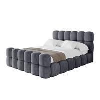 POLSTERBETT mit Bettkasten, Fußteil und Lattenrost, Bett mit Matratze H3/H4 - LEYA-Z 200x200 Dunkelgrau - Dunkelgrau, Holzwerkstoff/Textil (200/200cm) - ALTDECOR