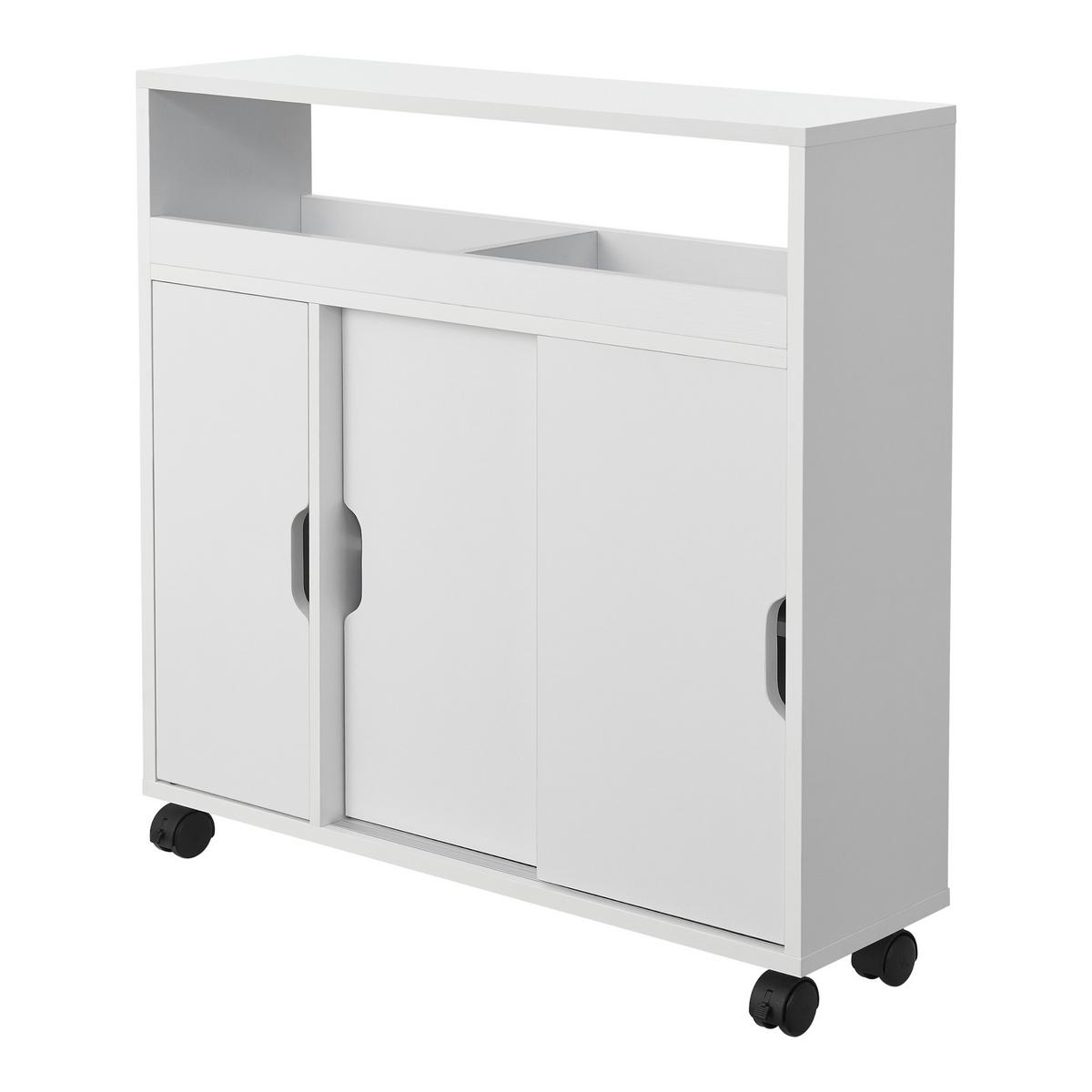 SEITENSCHRANK Lumijoki - Weiß, Holzwerkstoff (70/71/20cm) - [en.casa]