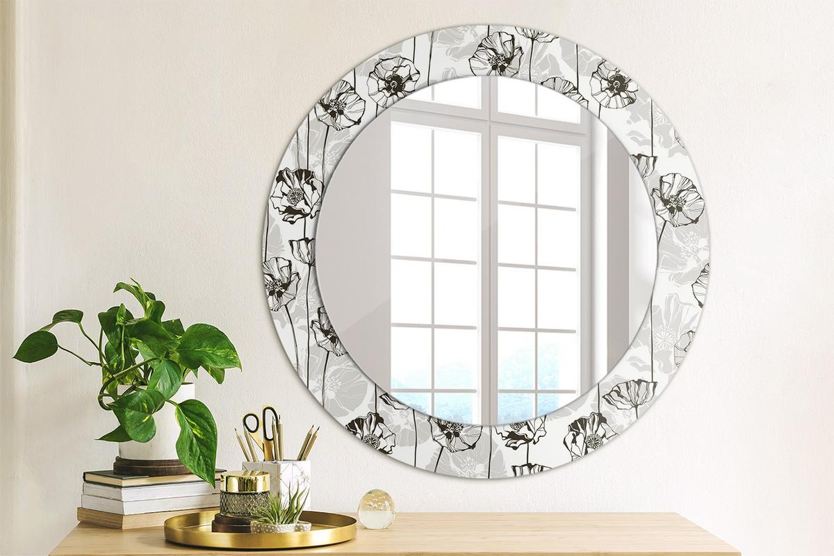 SPIEGEL Rund Ø 60 cm mit Aufdruck - Weiß, Glas (60/60/0.4cm) - Wallfluent