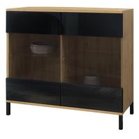 KOMMODE Bari Schwarz Hochglanz - Schwarz Hochglanz, Holzwerkstoff (92.5/83.5/35cm) - Vladon