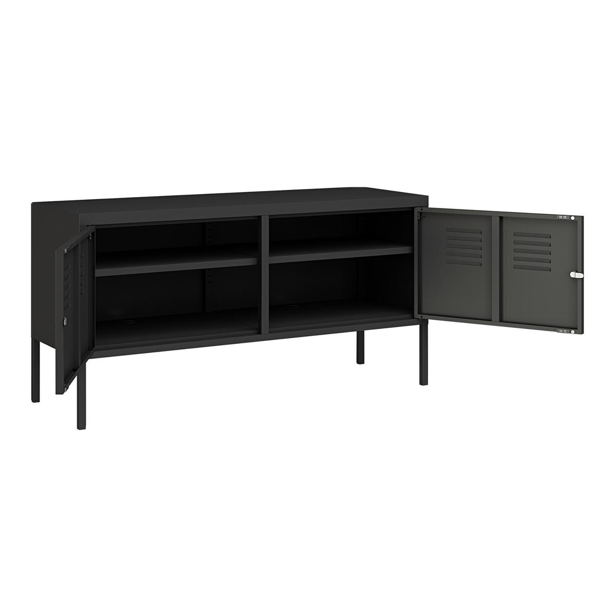 SIDEBOARD Pyhtää - Schwarz, Metall (40/60/118cm) - [en.casa]
