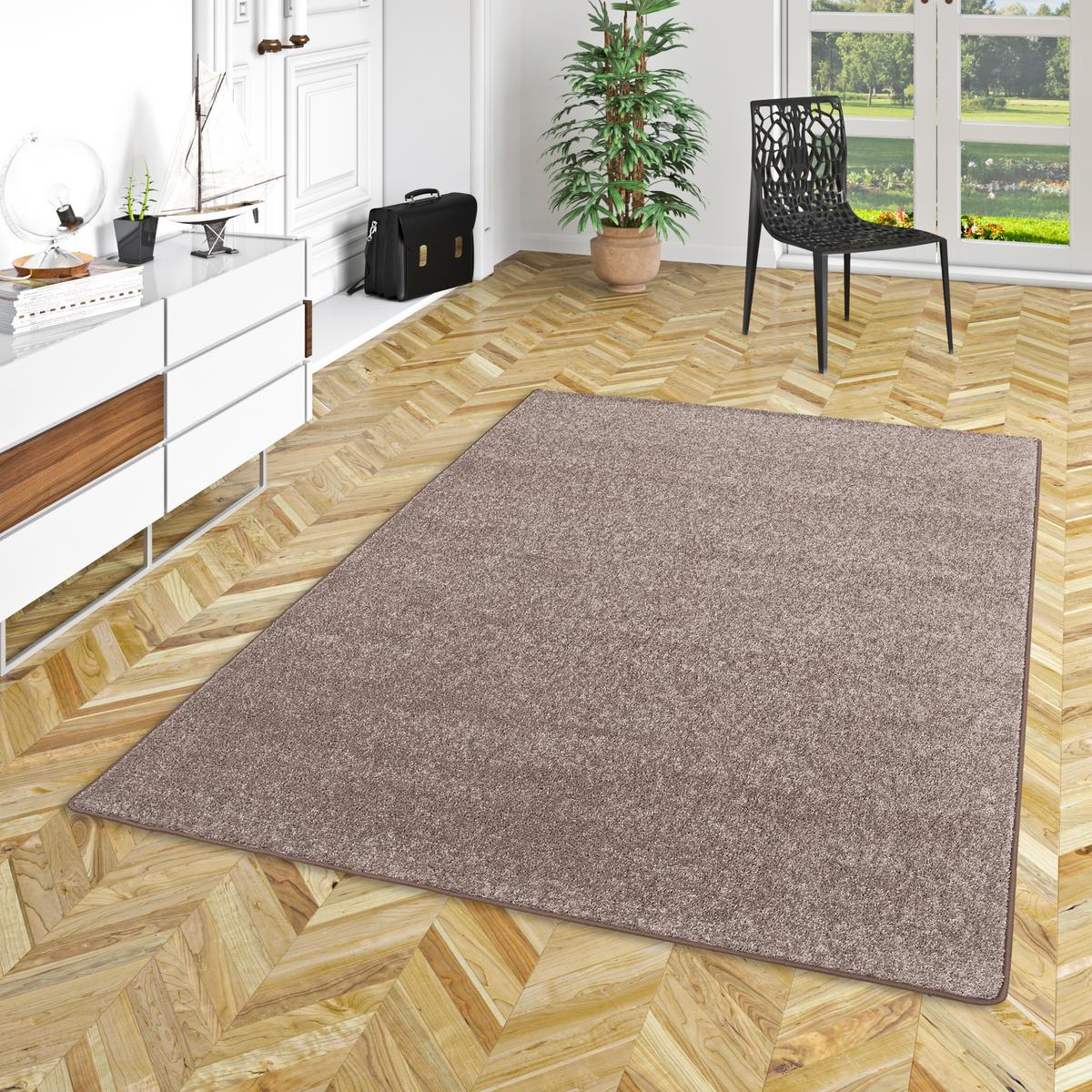 HOCHFLOR LANGFLOR TEPPICH COTTAGE - Taupe, Textil (100/100cm) - Snapstyle