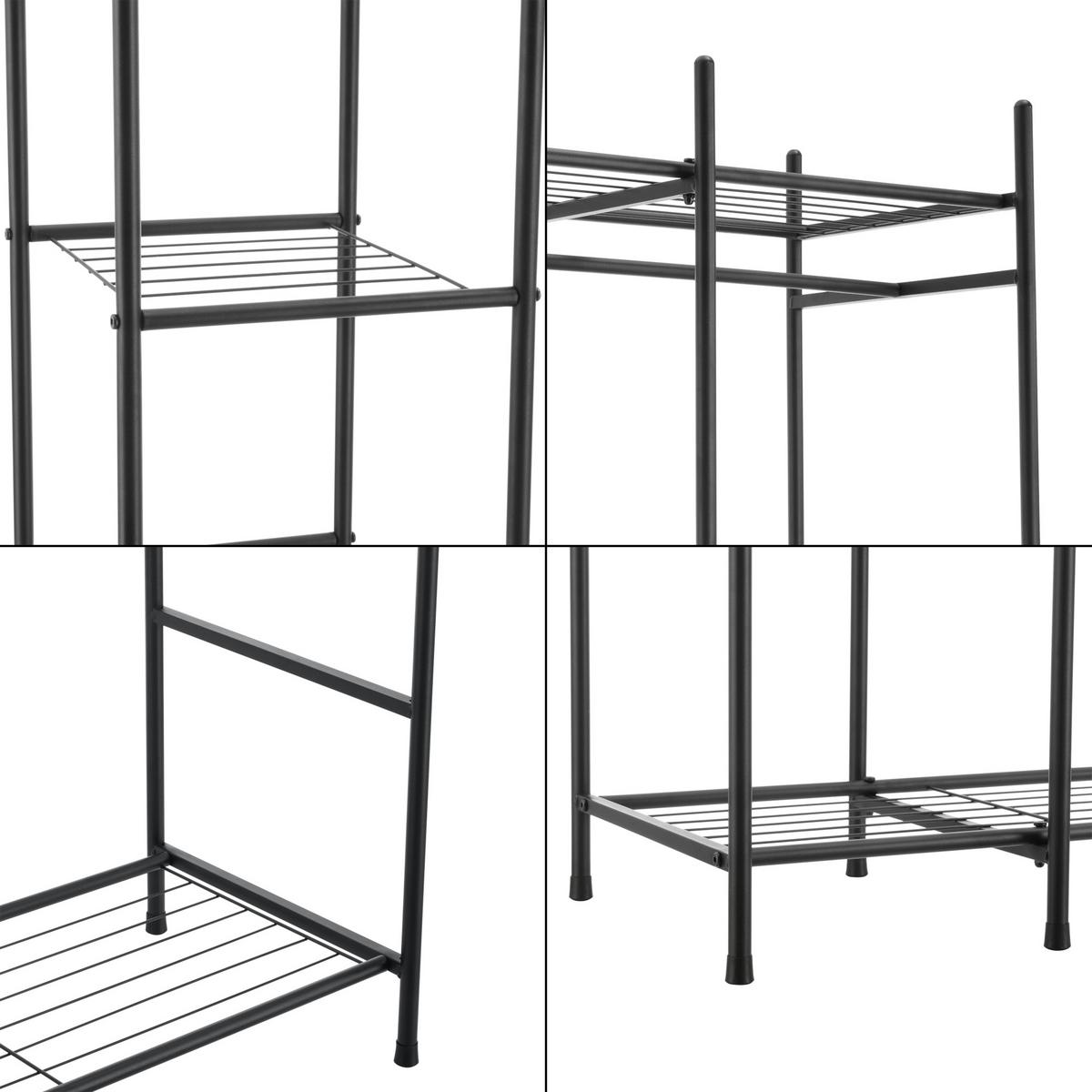 GARDEROBENSTÄNDER - Schwarz, Metall (150/150/40cm) - [en.casa]