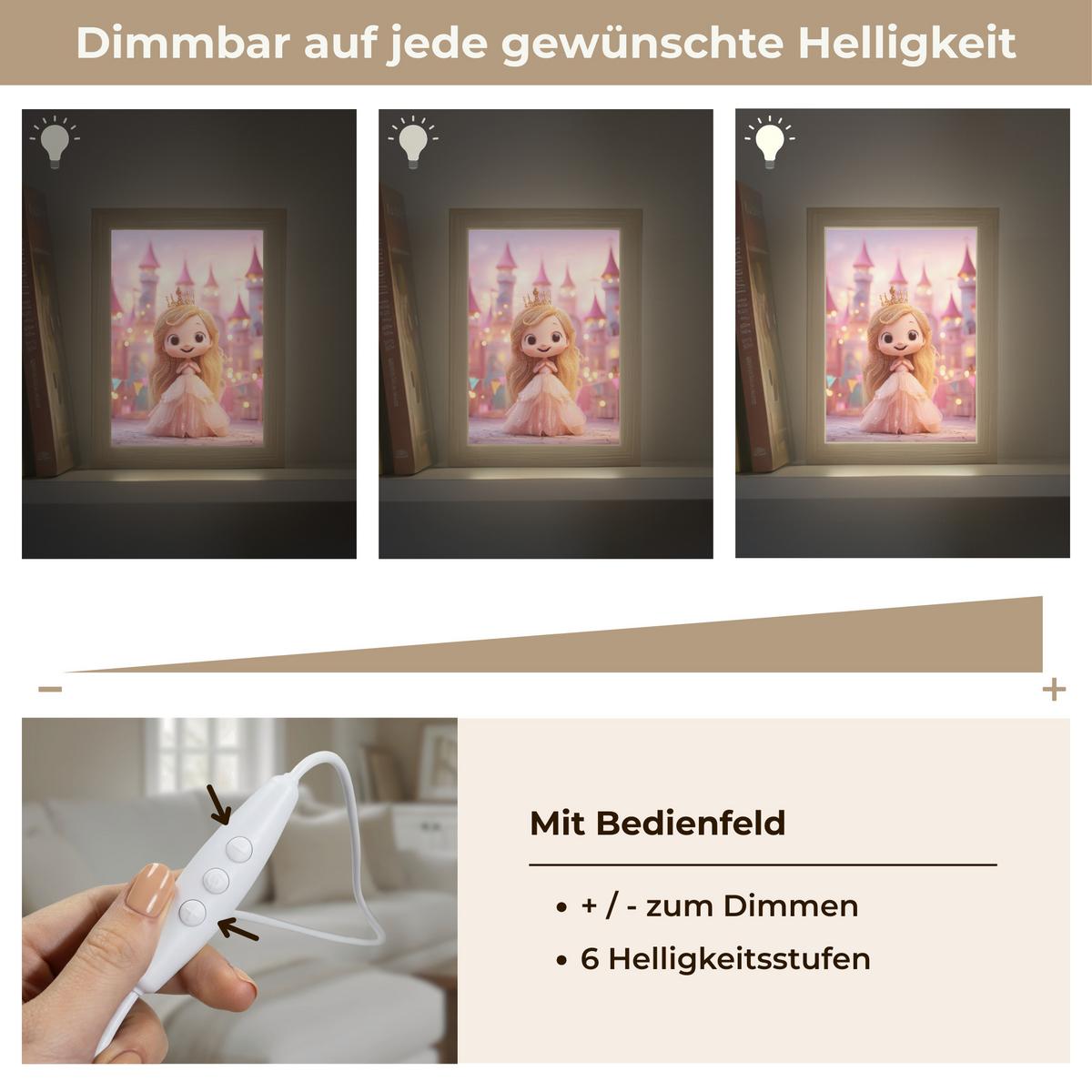 WANDLEUCHTE Prinzessin - Rosa - Schloss 15x20 cm - Rosa, Holzwerkstoff (15/20/8cm) - OnlyWow