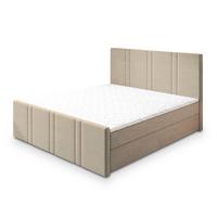BOXBETT COMOZA 180x200 cm mit Matratze und Topper - Beige - Beige, Holz (180/200cm) - MASSENO