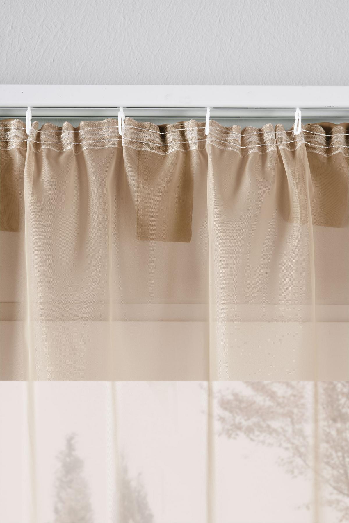 SCHLAUFENGARDINEN Voile 2er-Set 245x140 cm Sand - Sandfarben, Textil (140/245cm) - Gardinenbox.eu