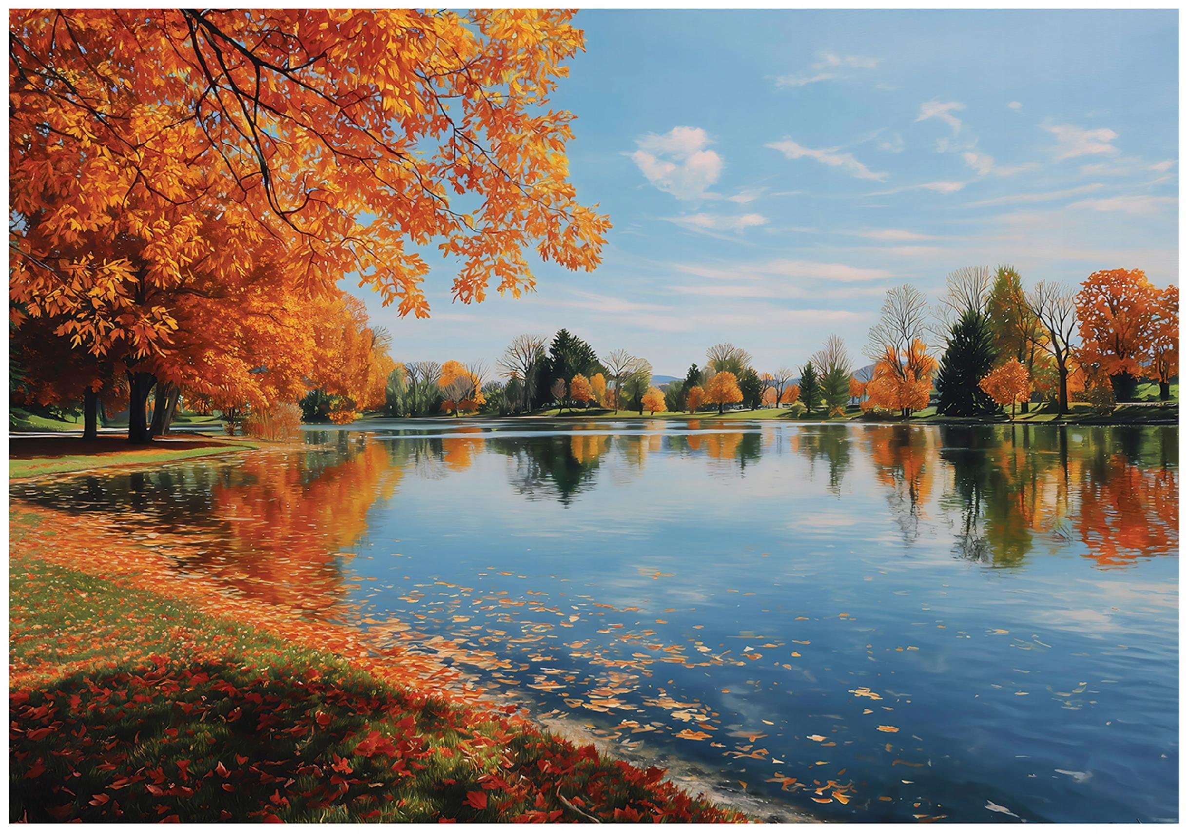 FOTOTAPETE Landschaft See Blau 350x250 cm - Multicolor, Papier (350/250cm) - Wallarena