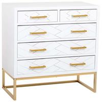 KOMMODE mit 4 schubladen aus holz und metall 80x39x81 cm - Weiß, Holz (80/81/39cm) - Wanderlust