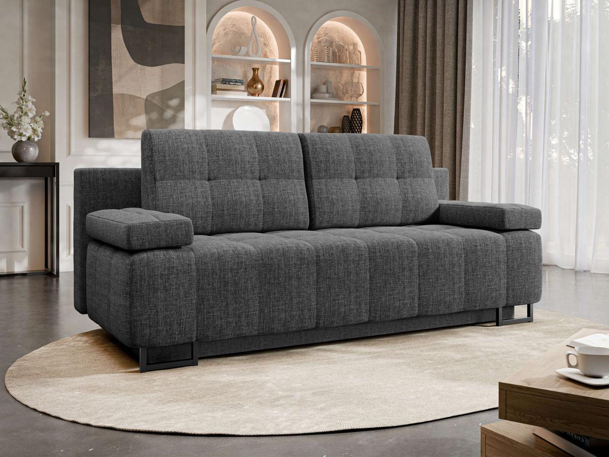 SCHLAFSOFA Morena D - Graphitfarben/Schwarz, Holz/Textil (200/90/90cm) - MIRJAN24
