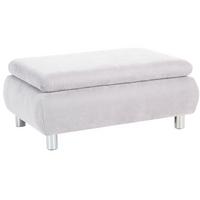 HOCKER Kaye Bezug Veloursstoff Metallfuß verchromt / creme - Weiß, Kunststoff (90/43/60cm) - 58aufmkessel