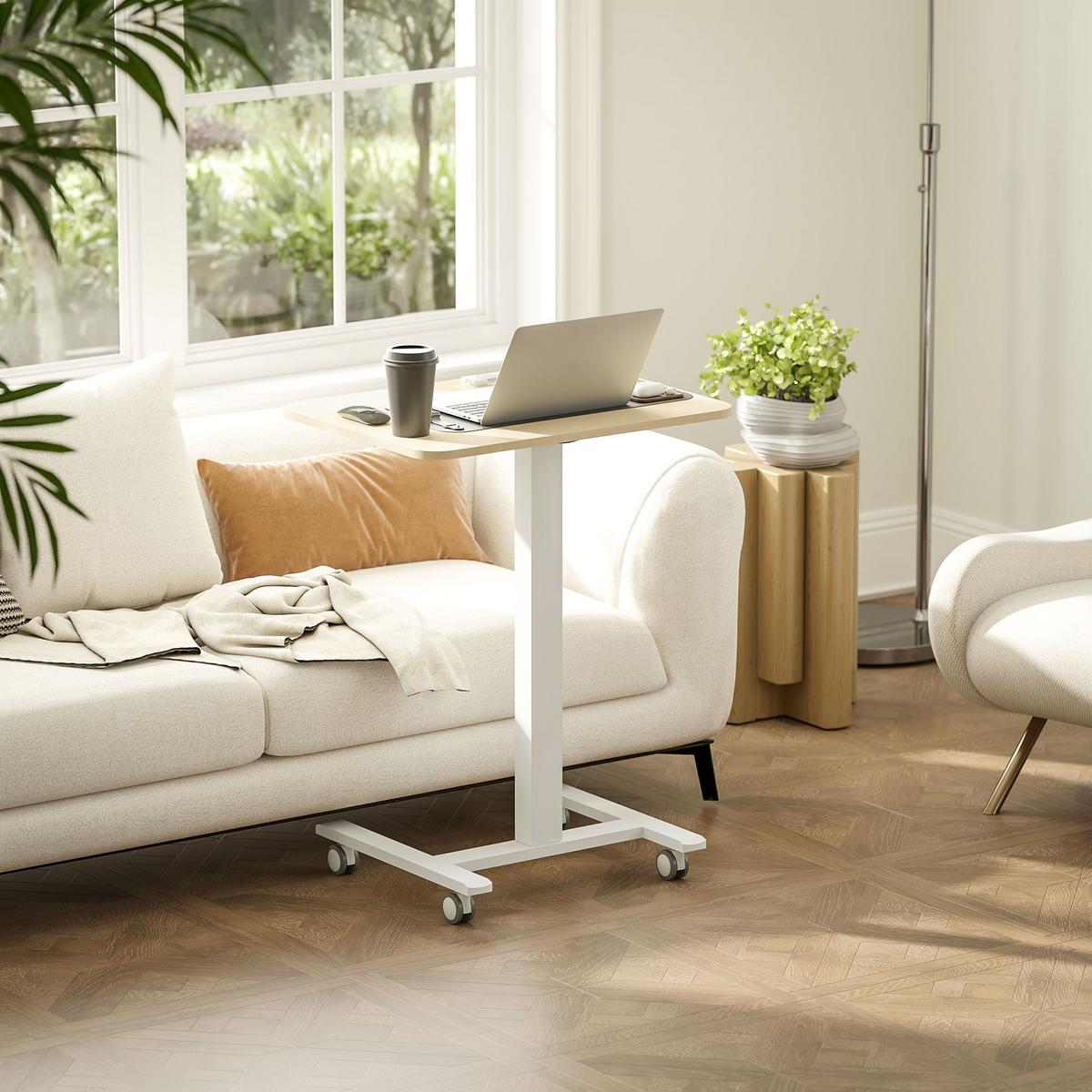 LAPTOPTISCH Spanplatte Stahl Rustikal-Braun - Braun/Weiß, Holzwerkstoff (65/48/108cm) - Vinsetto
