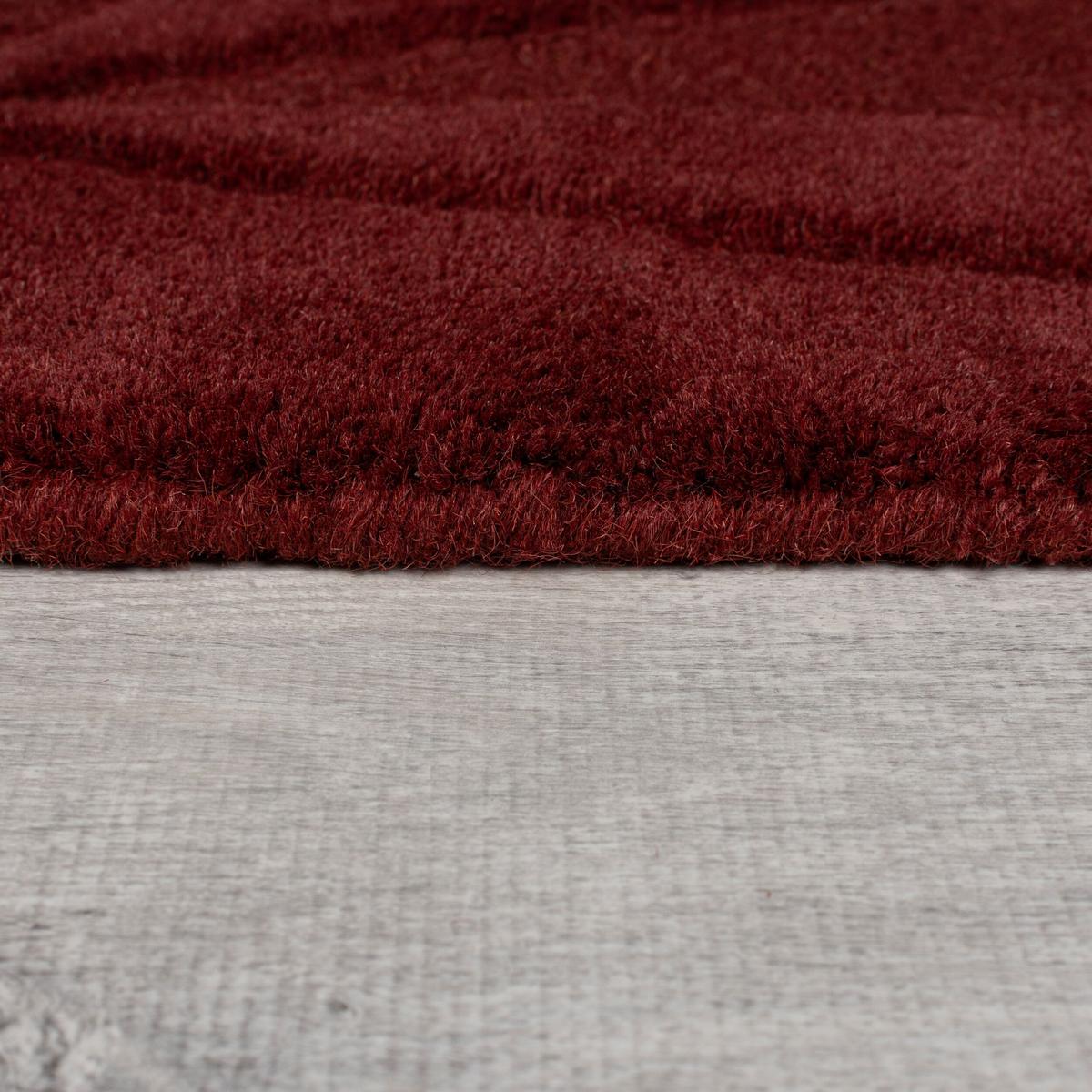 WOLLTEPPICH DEBEN, geometrisch, Rot, 120 x 170 cm - Rot, Textil (170/120cm) - KADIMA DESIGN