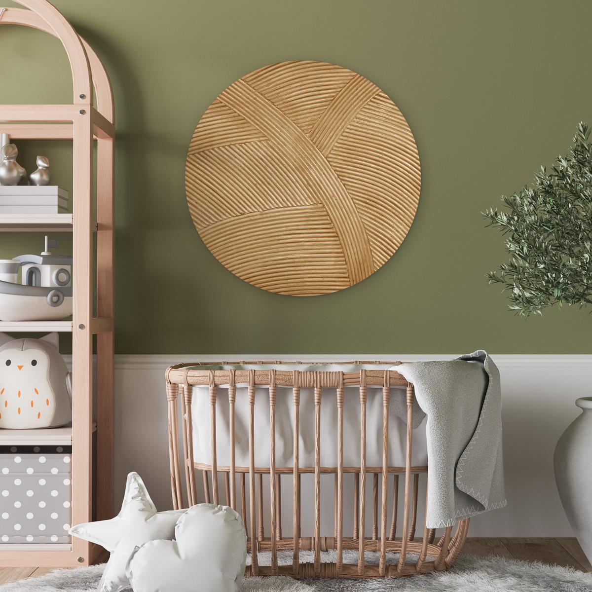 WANDBILD Struktur - Natur - Kunst - Rattan Wanddeko Schlafzimmer 60x60 cm - Naturfarben, Kunststoff (60/60cm) - MuchoWow