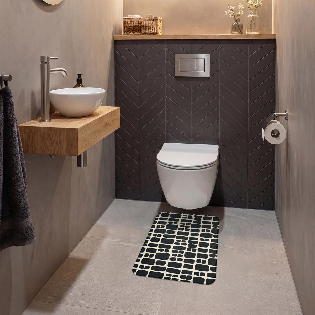 WC-VORLEGER Modern - Bio - Schwarz WC Teppich 40x60 cm - Anthrazit, Textil (40/1cm) - OnlyWow