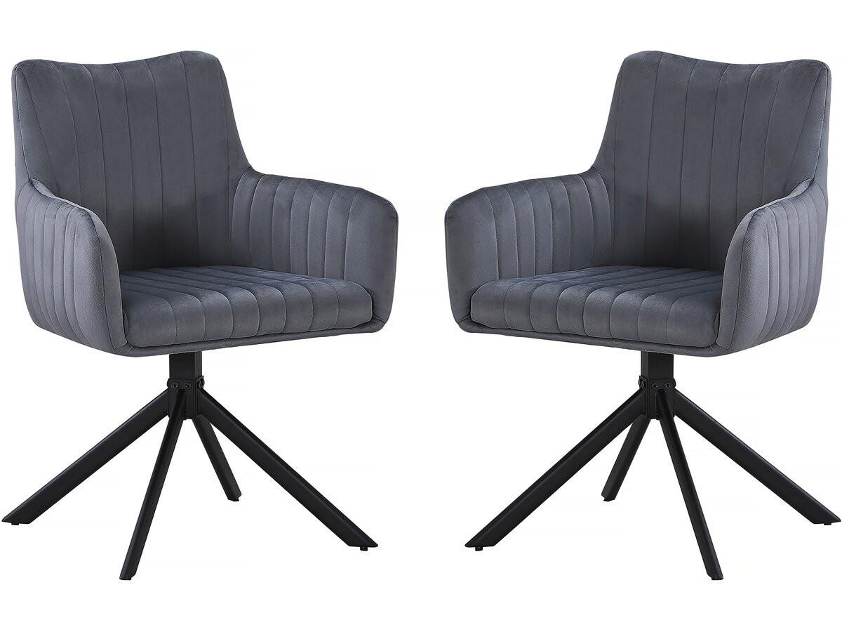 STUHL 2er Set pharell Grau - Grau, Textil (61/87/58cm) - Habitat Garten