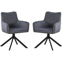 STUHL 2er Set pharell Grau - Grau, Textil (61/87/58cm) - Habitat Garten