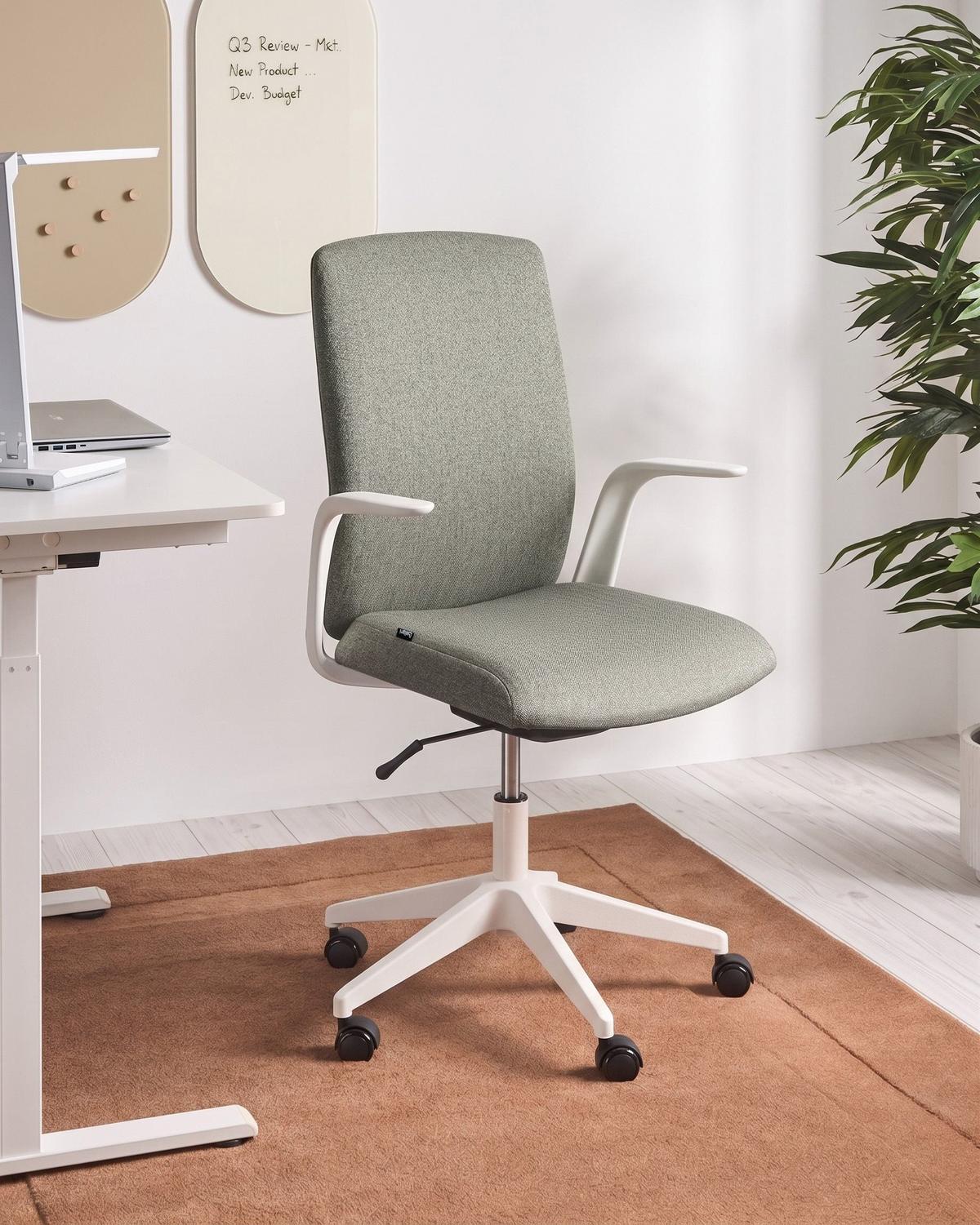 BÜROSTUHL Stoff Grün Captain - Grün, Textil (62/100/58cm) - Beliani
